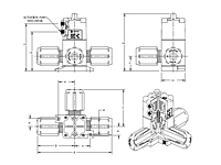 Furon® HPVM Valve, Pneumatically Actuated, 3-Way Drawing