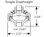 Furon Pressure Gauge Protector - Single Diaphragm Drawing
